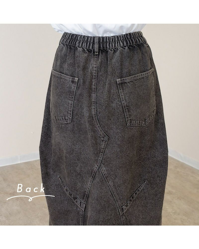 3Dスカート Reef レディース ロングスカート カラーオーバーダイ ウエストゴム 大人カジュアル 人気アイテム