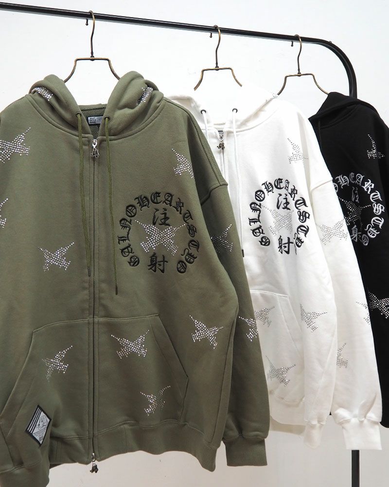 GALFY ガルフィー ピカピカ注射器パーカー 総柄 ジップアップ オーバーサイズ ユニセックス ストリート 個性派