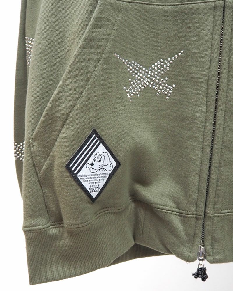 GALFY ガルフィー ピカピカ注射器パーカー 総柄 ジップアップ オーバーサイズ ユニセックス ストリート 個性派