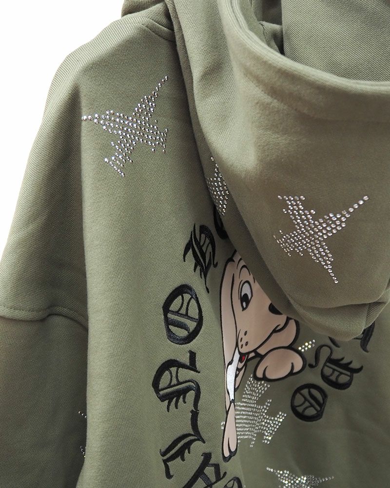 GALFY ガルフィー ピカピカ注射器パーカー 総柄 ジップアップ オーバーサイズ ユニセックス ストリート 個性派