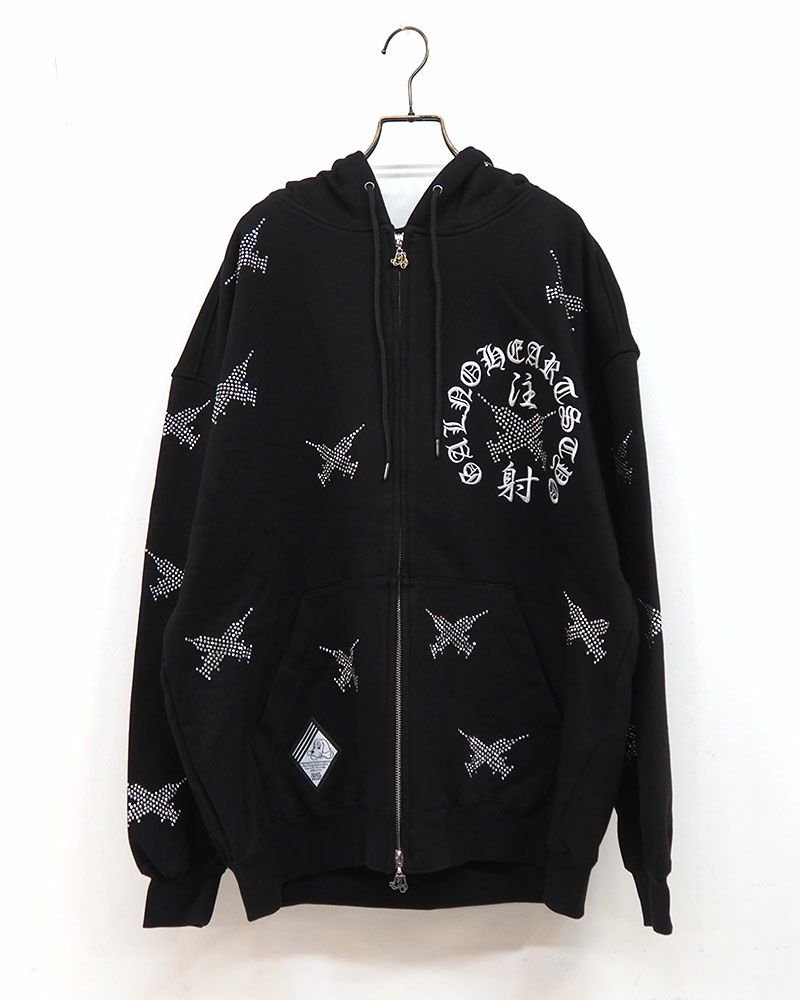 GALFY ガルフィー ピカピカ注射器パーカー 総柄 ジップアップ オーバーサイズ ユニセックス ストリート 個性派