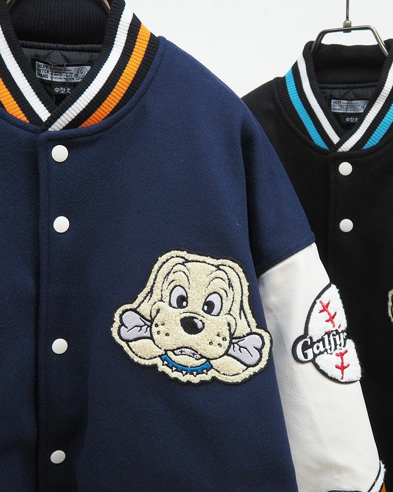 GALFY ガルフィー 復活わんわん大学ジャケット スタジャン ワッペン刺繍 オーバーサイズ ユニセックス ストリート 2025秋冬 新作 数量限定