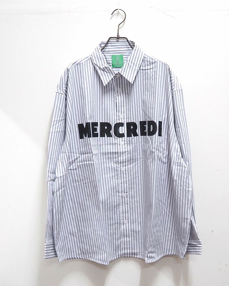 8Laboratory ストライプロングスリーブシャツ メンズ レディース ユニセックス オーバーサイズ 長袖シャツ 3色展開