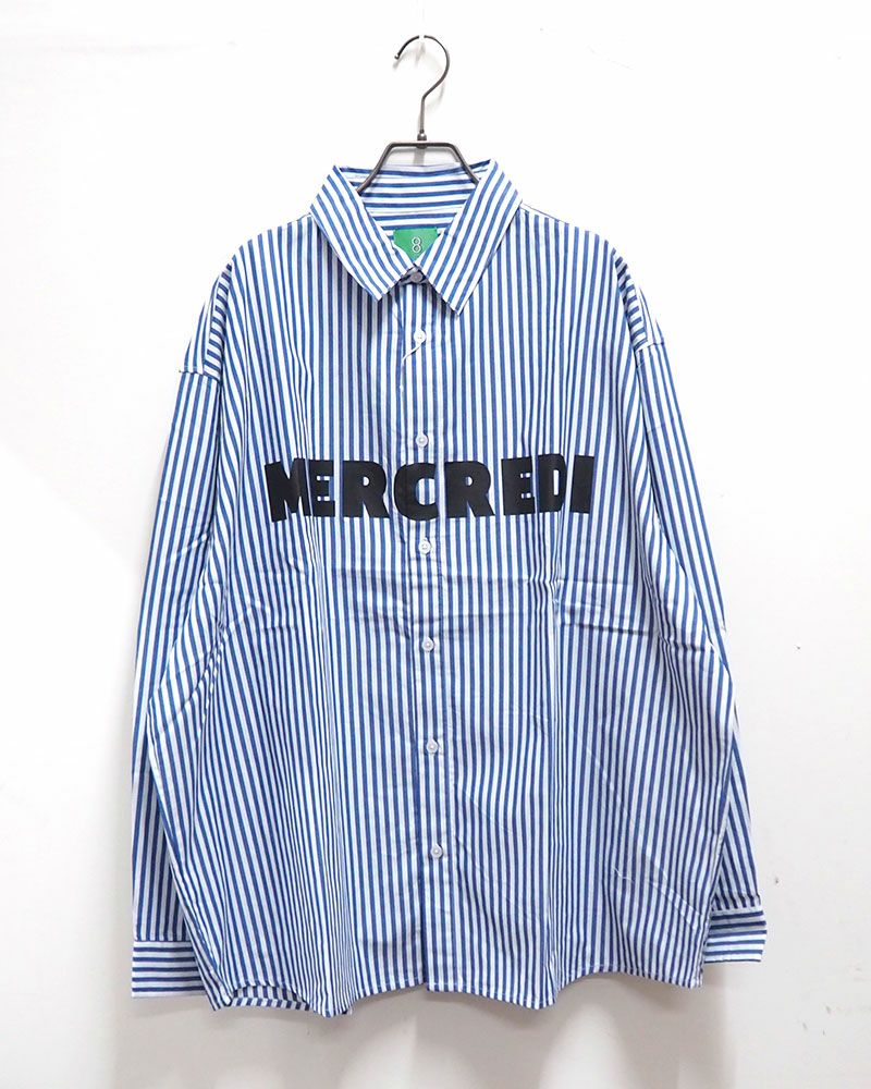 8Laboratory ストライプロングスリーブシャツ メンズ レディース ユニセックス オーバーサイズ 長袖シャツ 3色展開