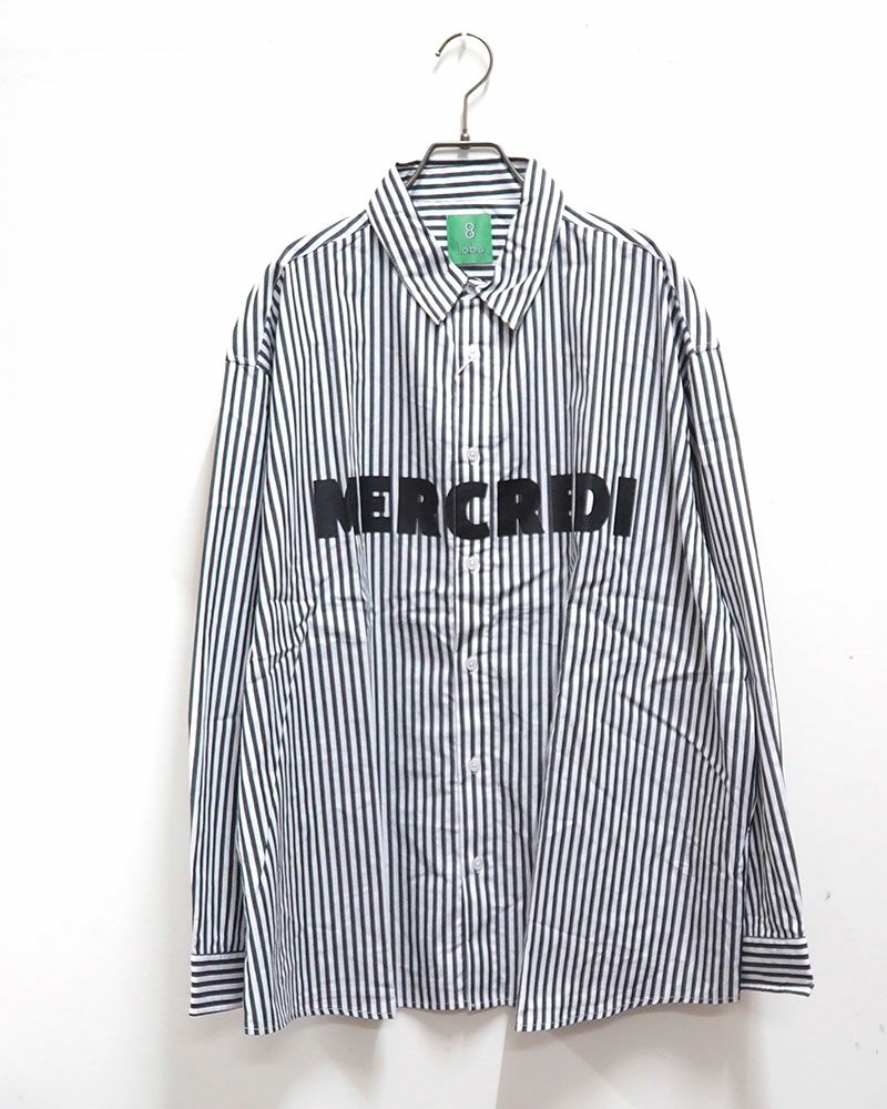 8Laboratory ストライプロングスリーブシャツ メンズ レディース ユニセックス オーバーサイズ 長袖シャツ 3色展開