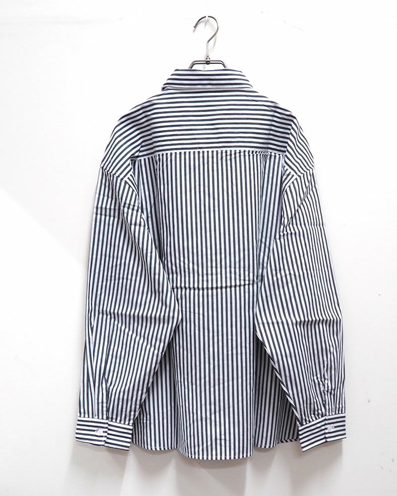 8Laboratory ストライプロングスリーブシャツ メンズ レディース ユニセックス オーバーサイズ 長袖シャツ 3色展開