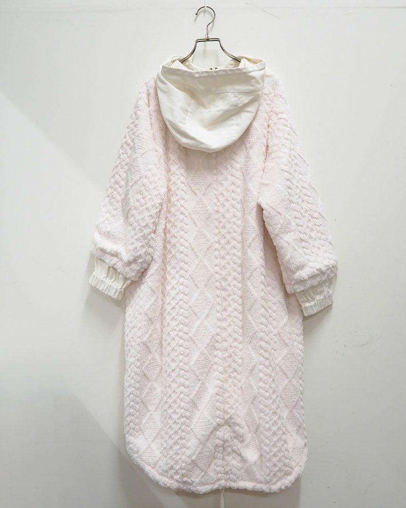 limiless 柄ボアロングモッズコート ロング丈 防寒 アウター