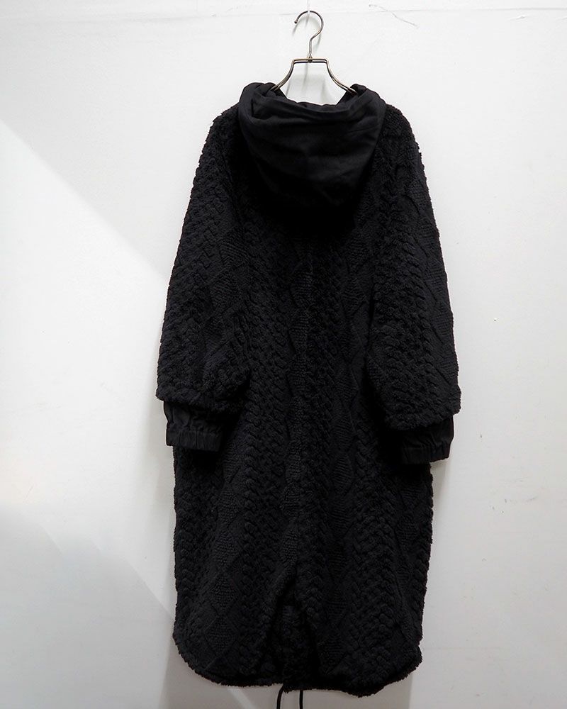 limiless 柄ボアロングモッズコート ロング丈 防寒 アウター