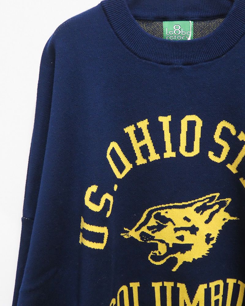 8Laboratory ジャガード編みニットボリュームカレッジプルオーバー