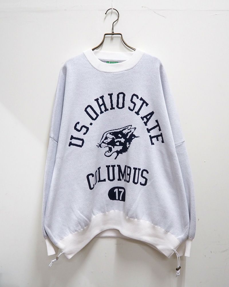 8Laboratory ジャガード編みニットボリュームカレッジプルオーバー