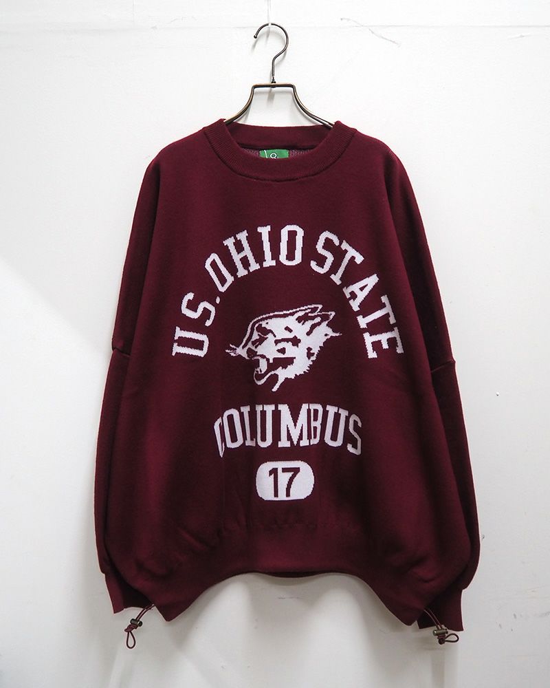 8Laboratory ジャガード編みニットボリュームカレッジプルオーバー