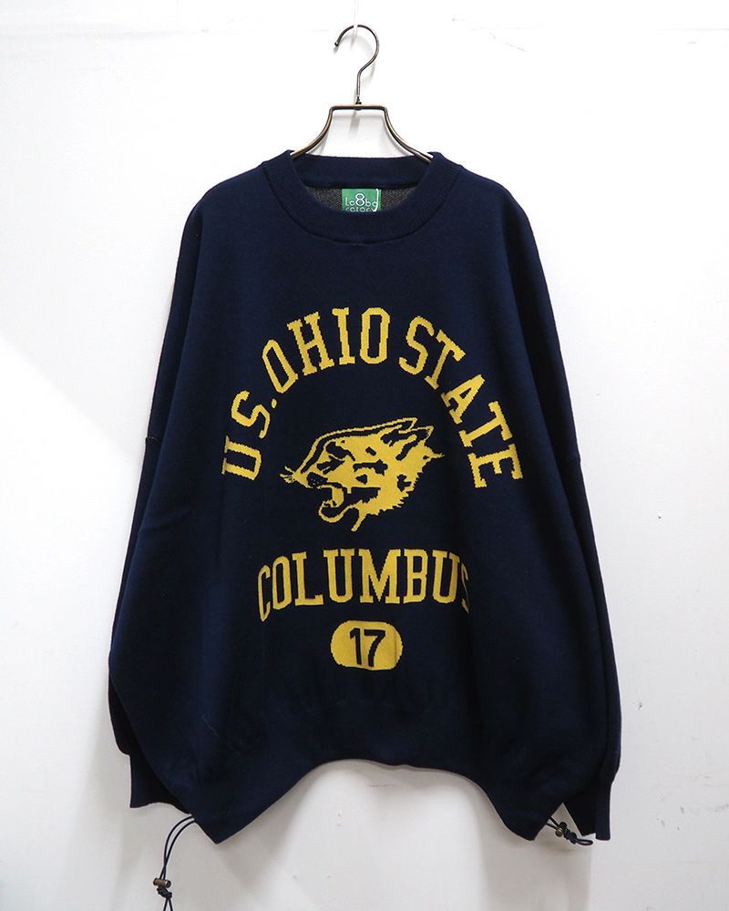 8Laboratory ジャガード編みニットボリュームカレッジプルオーバー