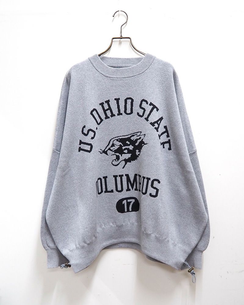 8Laboratory ジャガード編みニットボリュームカレッジプルオーバー