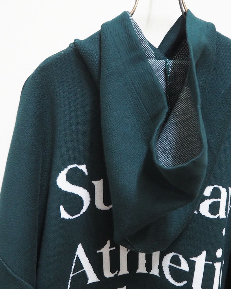 8Laboratory ジャガード編みニットロゴパーカー