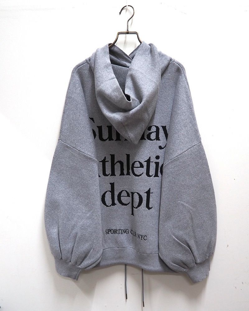 8Laboratory ジャガード編みニットロゴパーカー