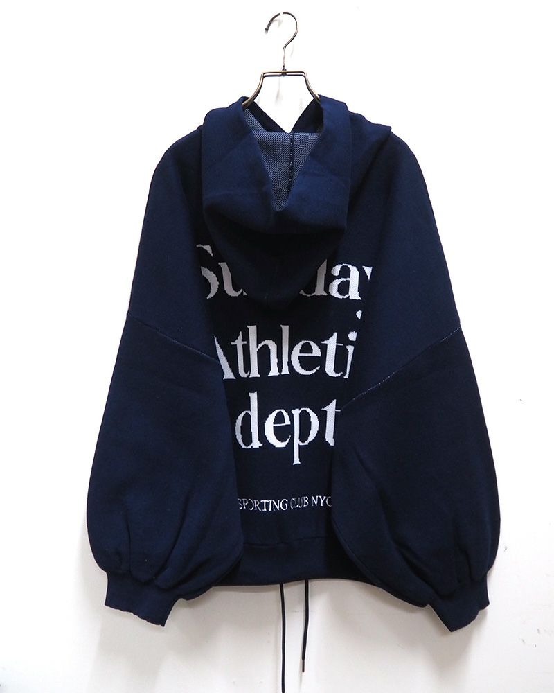 8Laboratory ジャガード編みニットロゴパーカー