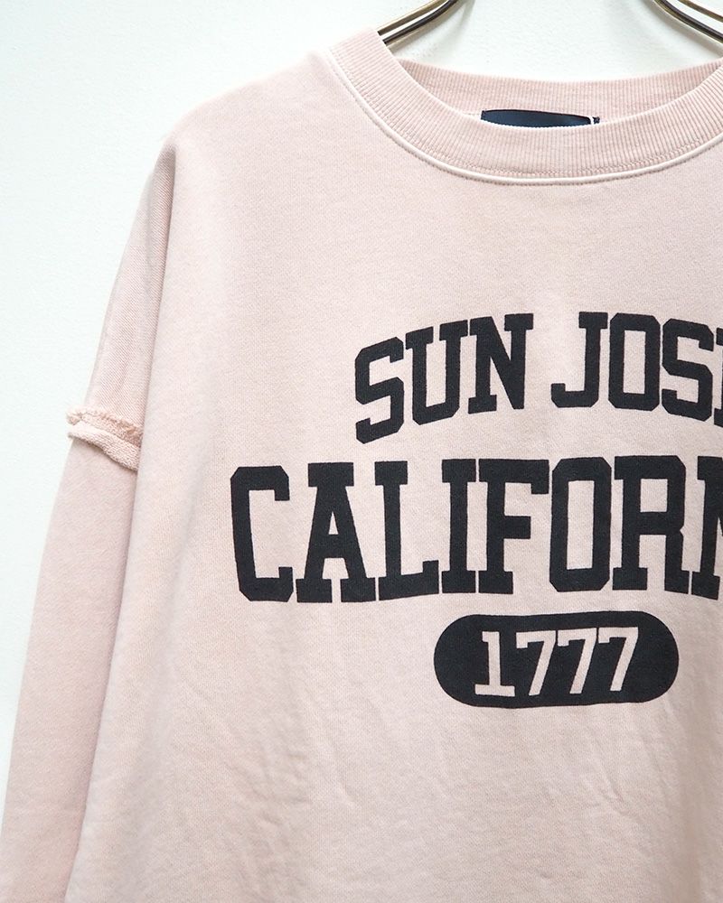 ピグメント裏毛スリットチュニック 秋冬 ヴィンテージライク ドロップショルダー ゆったりシルエット アメカジカジュアル