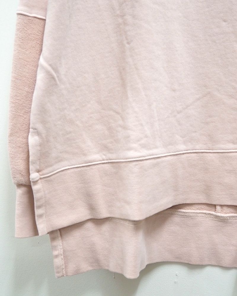 ピグメント裏毛スリットチュニック 秋冬 ヴィンテージライク ドロップショルダー ゆったりシルエット アメカジカジュアル