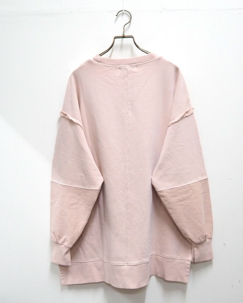 ピグメント裏毛スリットチュニック 秋冬 ヴィンテージライク ドロップショルダー ゆったりシルエット アメカジカジュアル