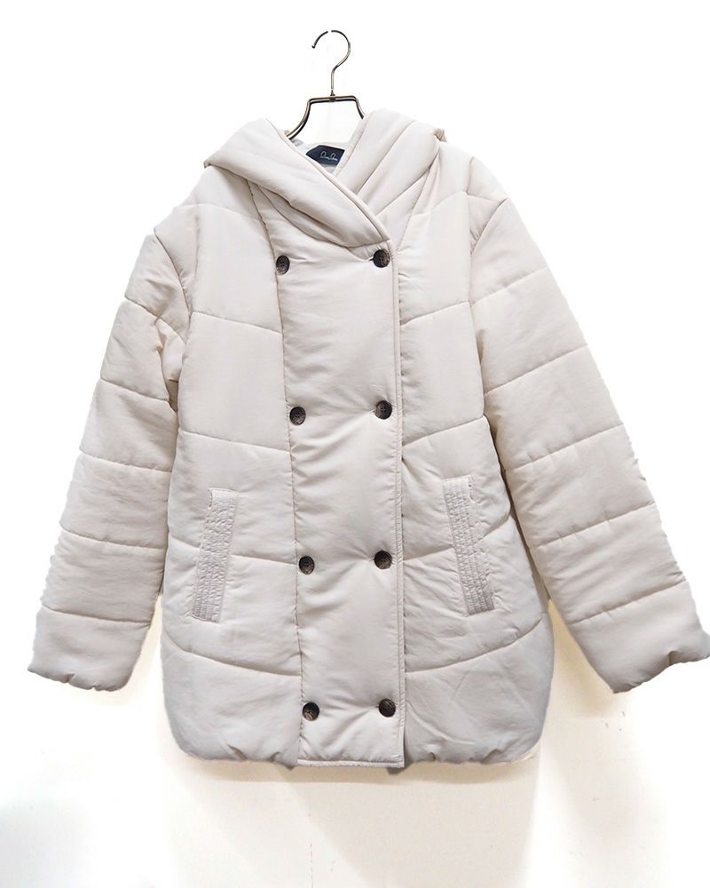 imiless フード裏ニット中綿ブルゾン レディース 秋冬アウター 軽くて暖かい フード付き ゆったりシルエット カジュアル 防寒 コート