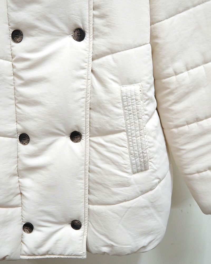 imiless フード裏ニット中綿ブルゾン レディース 秋冬アウター 軽くて暖かい フード付き ゆったりシルエット カジュアル 防寒 コート