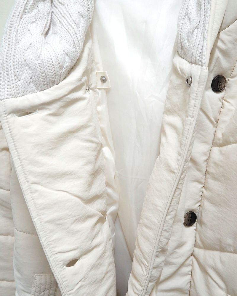 imiless フード裏ニット中綿ブルゾン レディース 秋冬アウター 軽くて暖かい フード付き ゆったりシルエット カジュアル 防寒 コート