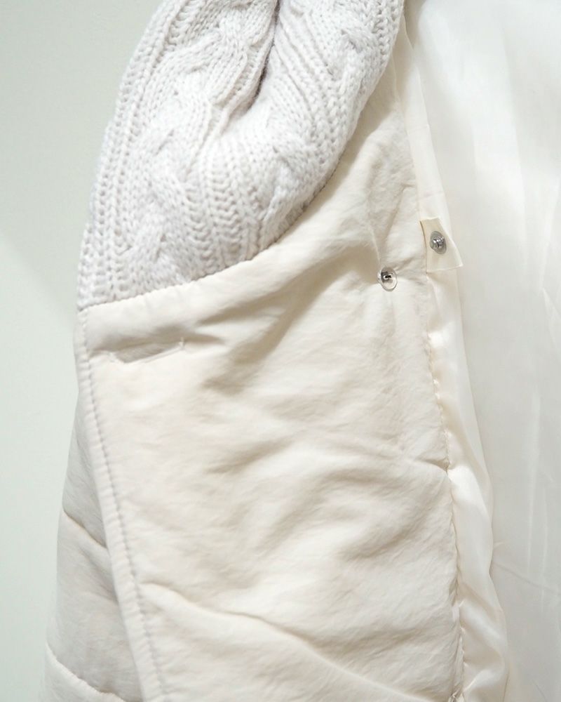 imiless フード裏ニット中綿ブルゾン レディース 秋冬アウター 軽くて暖かい フード付き ゆったりシルエット カジュアル 防寒 コート