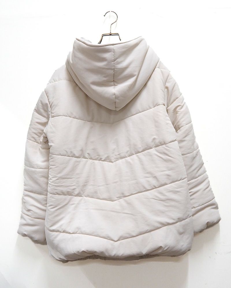 imiless フード裏ニット中綿ブルゾン レディース 秋冬アウター 軽くて暖かい フード付き ゆったりシルエット カジュアル 防寒 コート