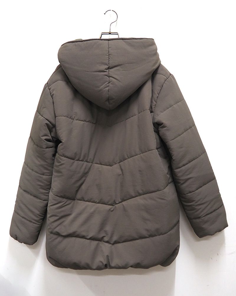 imiless フード裏ニット中綿ブルゾン レディース 秋冬アウター 軽くて暖かい フード付き ゆったりシルエット カジュアル 防寒 コート