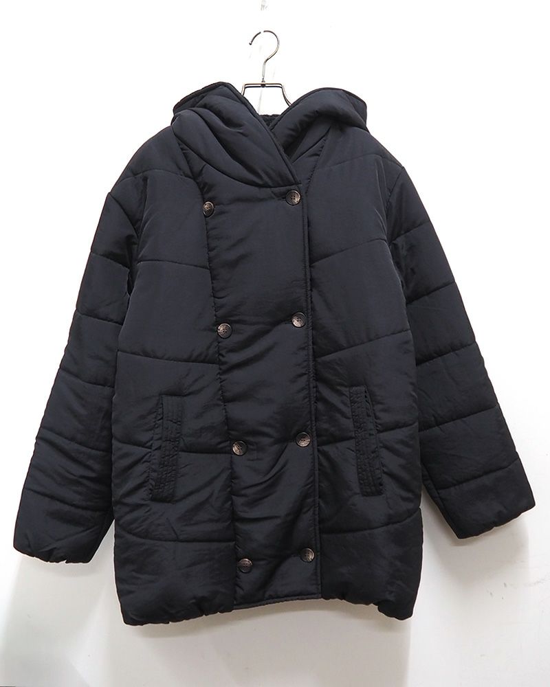 imiless フード裏ニット中綿ブルゾン レディース 秋冬アウター 軽くて暖かい フード付き ゆったりシルエット カジュアル 防寒 コート