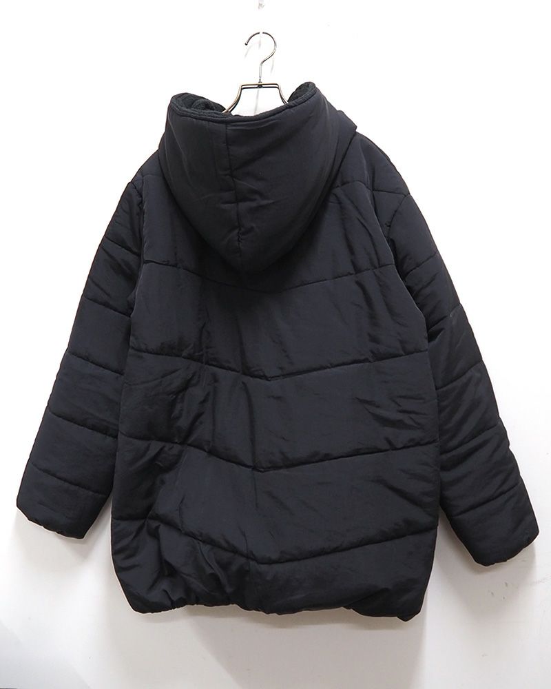 imiless フード裏ニット中綿ブルゾン レディース 秋冬アウター 軽くて暖かい フード付き ゆったりシルエット カジュアル 防寒 コート