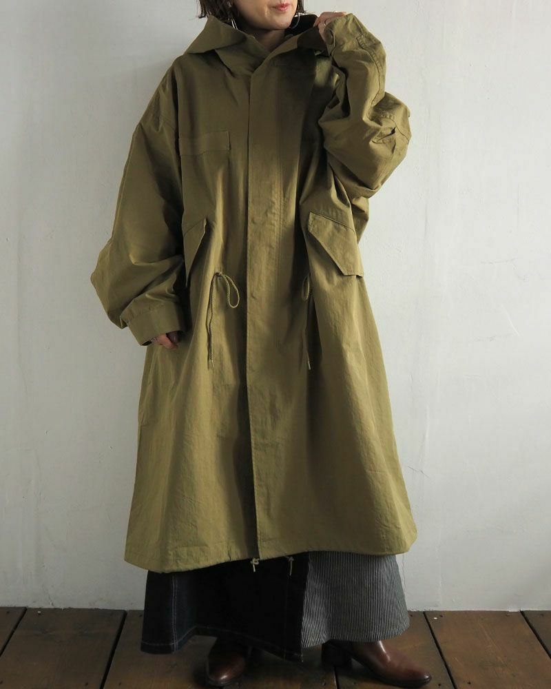 Pokkeモッズコート オーバーサイズ ミリタリー風 アウター レディース メンズ 秋冬コーデ 大人カジュアル