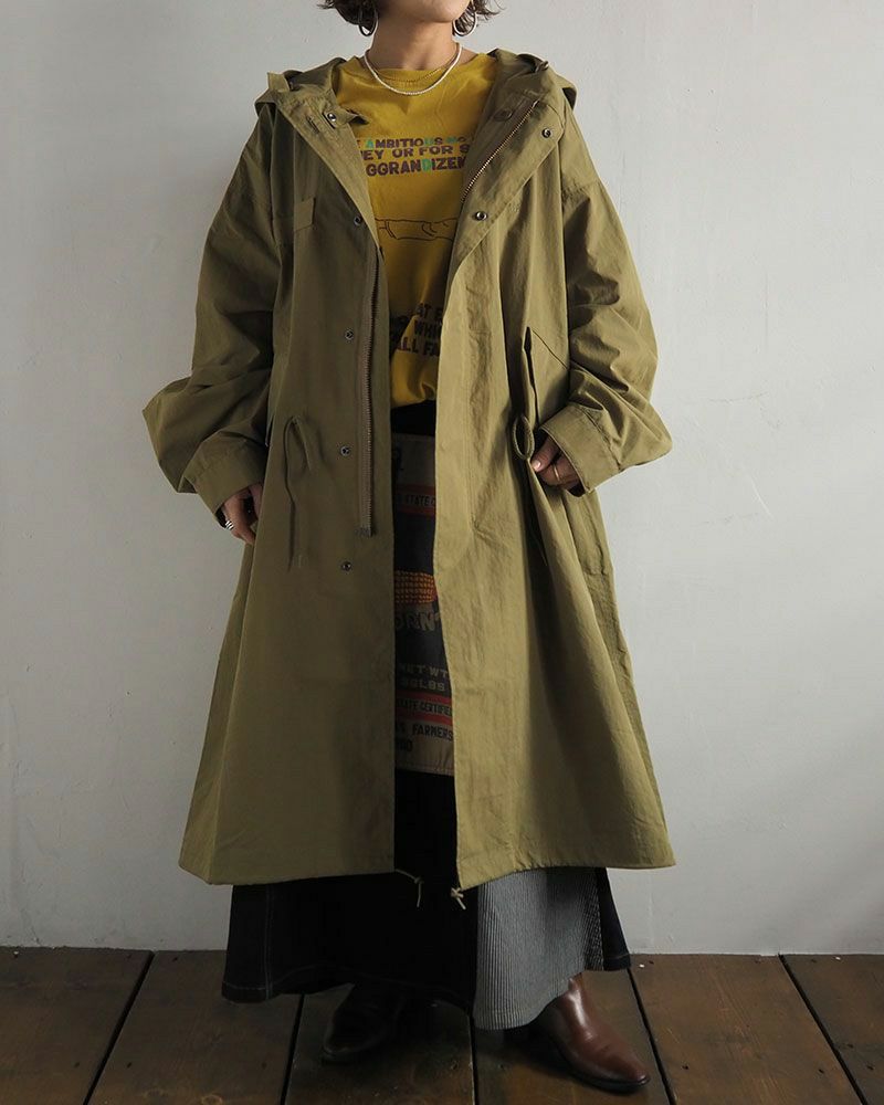 Pokkeモッズコート オーバーサイズ ミリタリー風 アウター レディース メンズ 秋冬コーデ 大人カジュアル