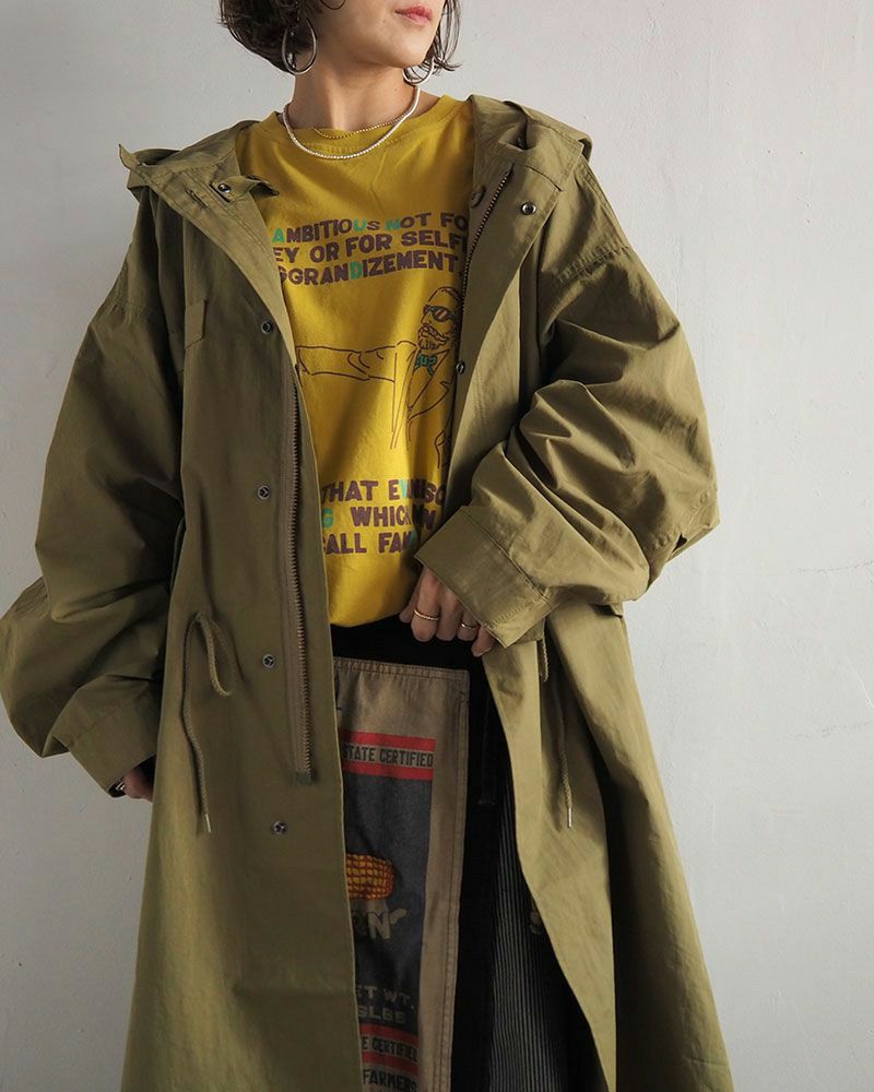 Pokkeモッズコート オーバーサイズ ミリタリー風 アウター レディース メンズ 秋冬コーデ 大人カジュアル