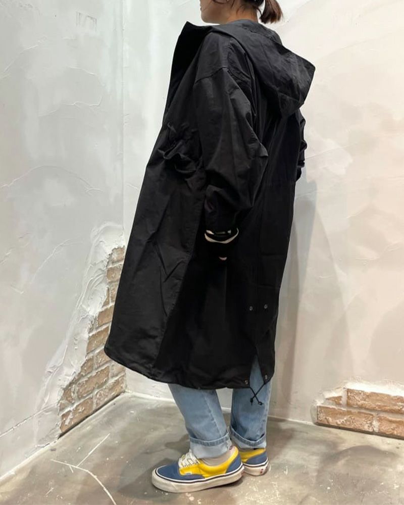 Pokkeモッズコート オーバーサイズ ミリタリー風 アウター レディース メンズ 秋冬コーデ 大人カジュアル
