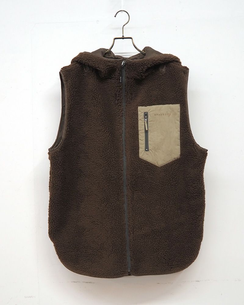 Pokke ボアベスト 新色 ふわふわ ボリューム ボア 秋冬 レイヤード コーデ ユニセックス