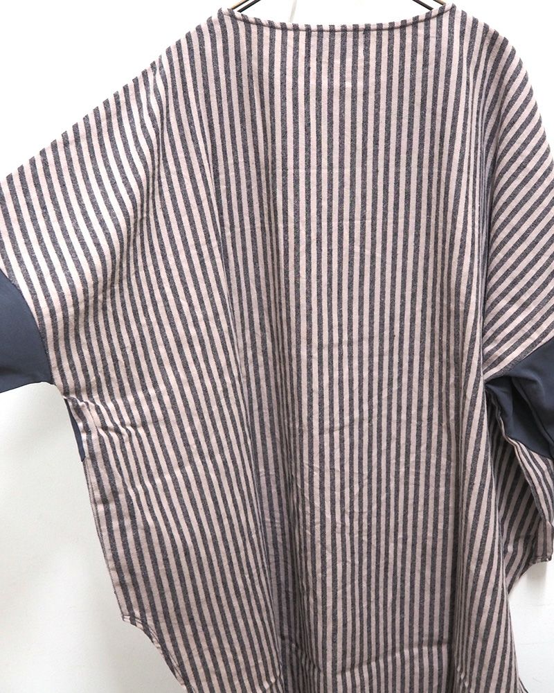 limiless ストライプ・チェック切替チュニック｜秋カラーでゆったりシルエット、前後差丈で体型カバーも叶うレディーストップス