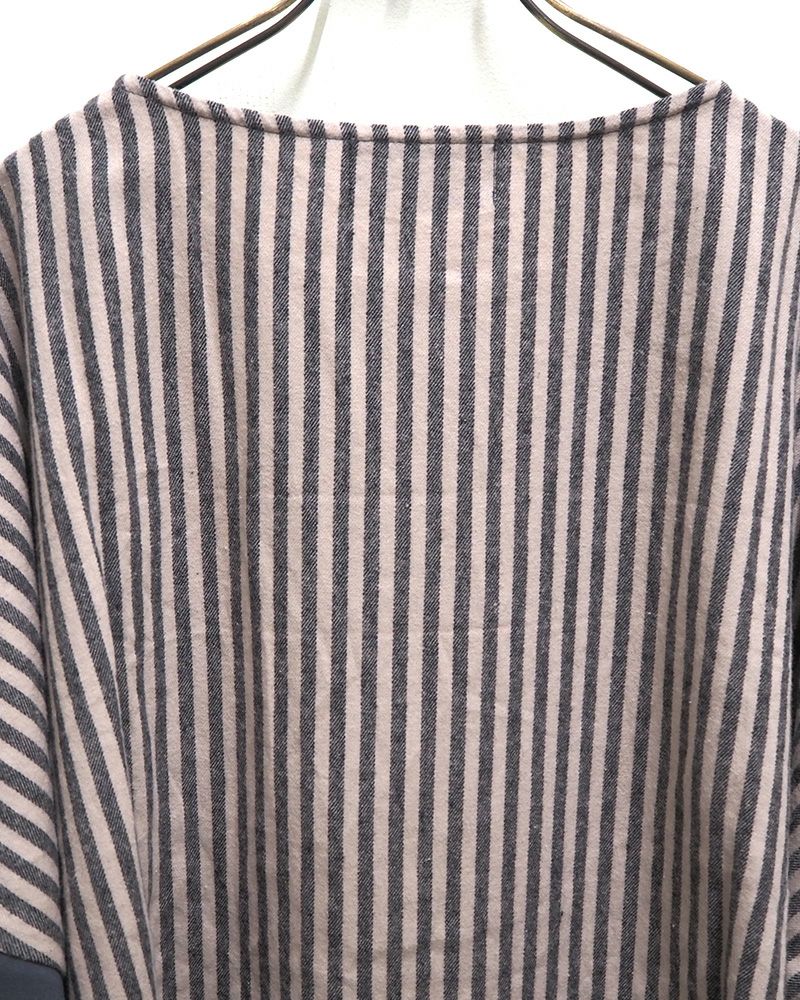 limiless ストライプ・チェック切替チュニック｜秋カラーでゆったりシルエット、前後差丈で体型カバーも叶うレディーストップス