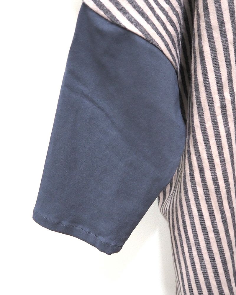 limiless ストライプ・チェック切替チュニック｜秋カラーでゆったりシルエット、前後差丈で体型カバーも叶うレディーストップス