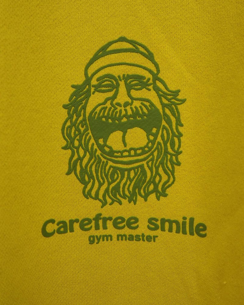 gym master ジムマスター carefree smile スウェットビッグTEE スマイルプリント ビッグシルエット 裏毛Tシャツ カジュアル