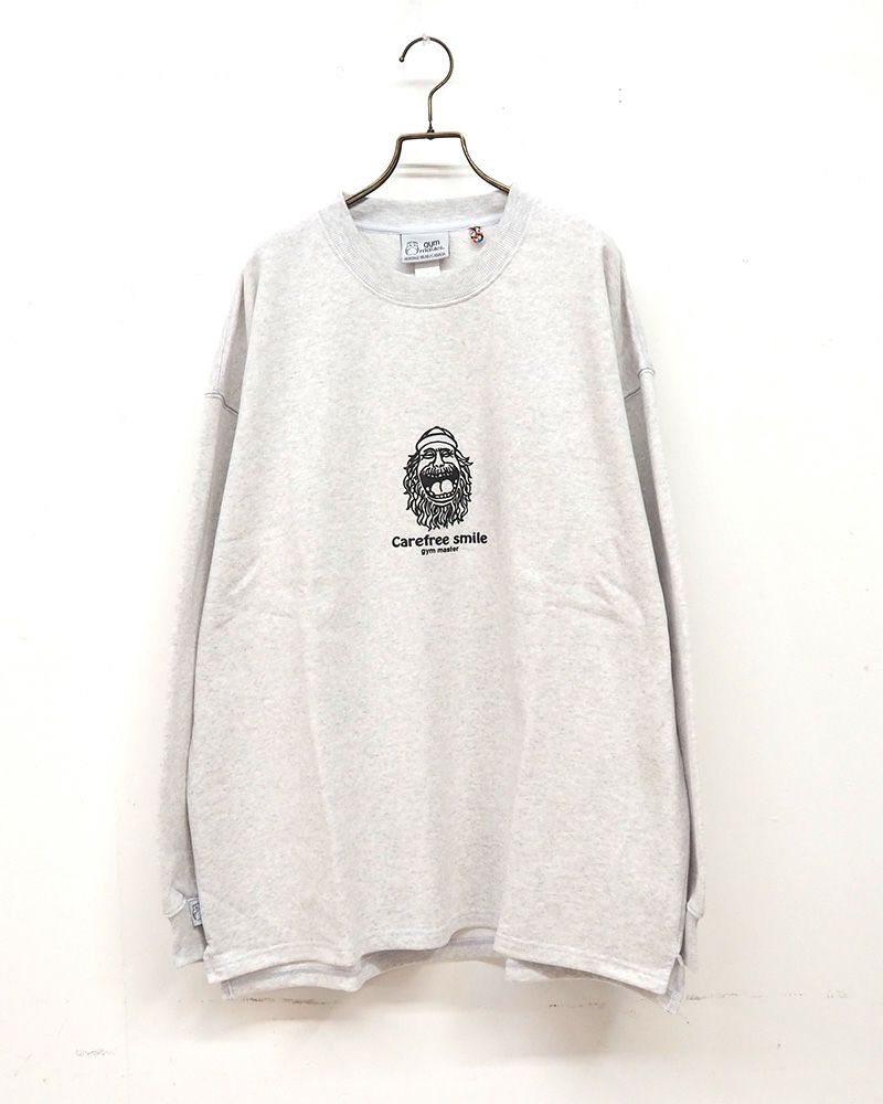 gym master ジムマスター carefree smile スウェットビッグTEE スマイルプリント ビッグシルエット 裏毛Tシャツ カジュアル