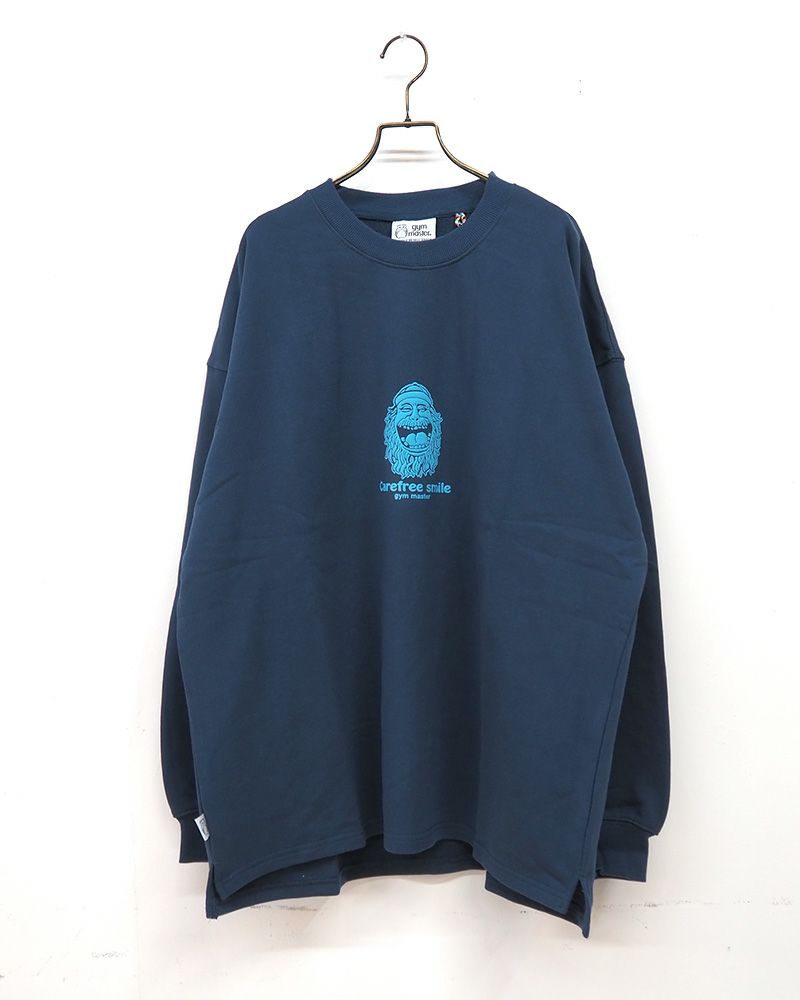 gym master ジムマスター carefree smile スウェットビッグTEE スマイルプリント ビッグシルエット 裏毛Tシャツ カジュアル