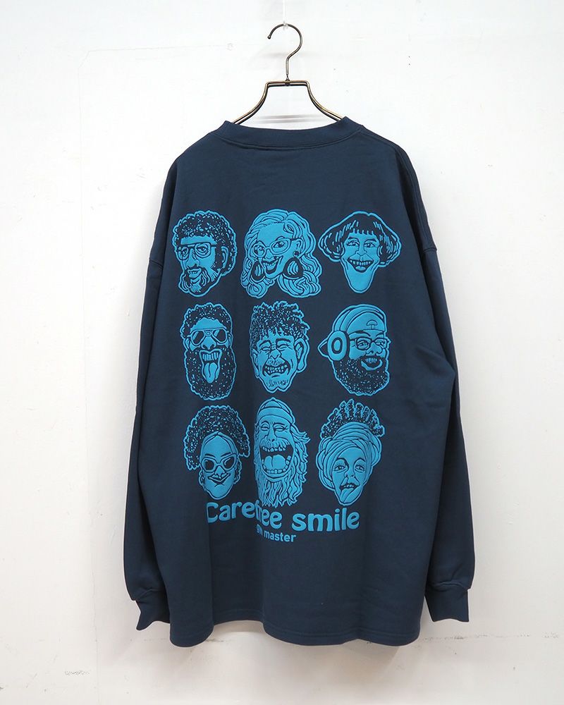 gym master ジムマスター carefree smile スウェットビッグTEE スマイルプリント ビッグシルエット 裏毛Tシャツ カジュアル