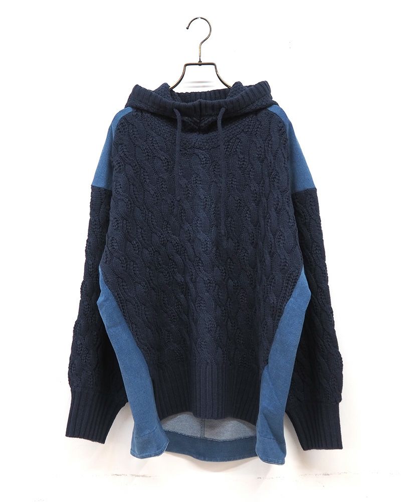 KRIFF MAYER デニムドッキングニットパーカー