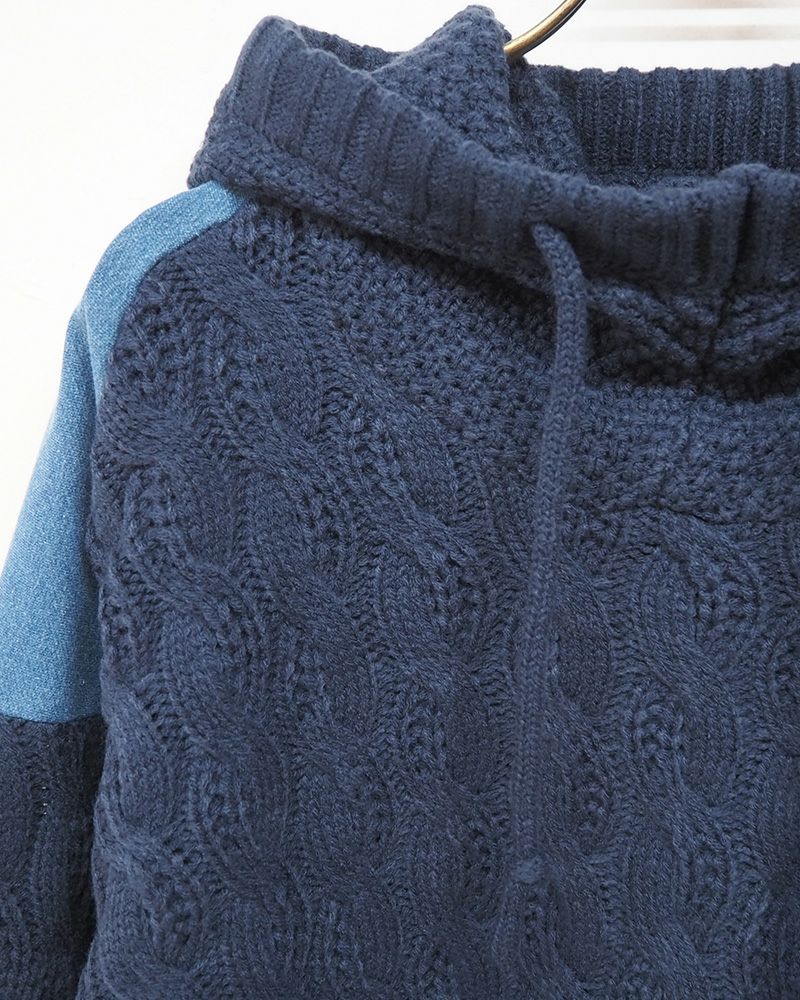 KRIFF MAYER デニムドッキングニットパーカー