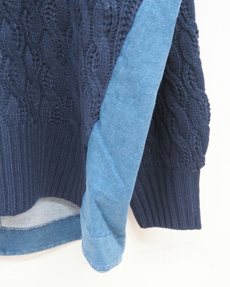 KRIFF MAYER デニムドッキングニットパーカー