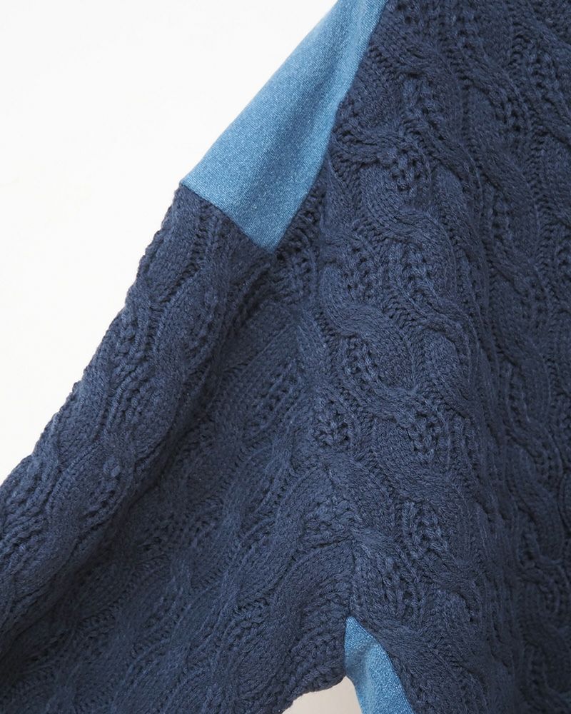 KRIFF MAYER デニムドッキングニットパーカー