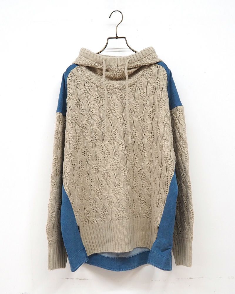 KRIFF MAYER デニムドッキングニットパーカー