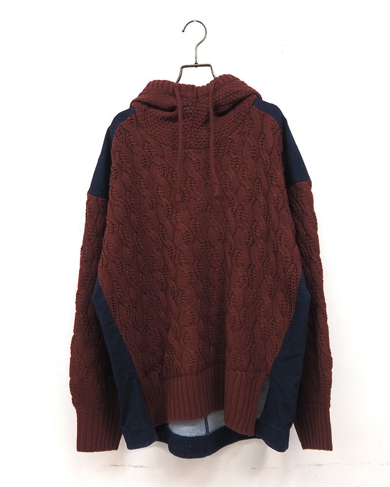 KRIFF MAYER デニムドッキングニットパーカー