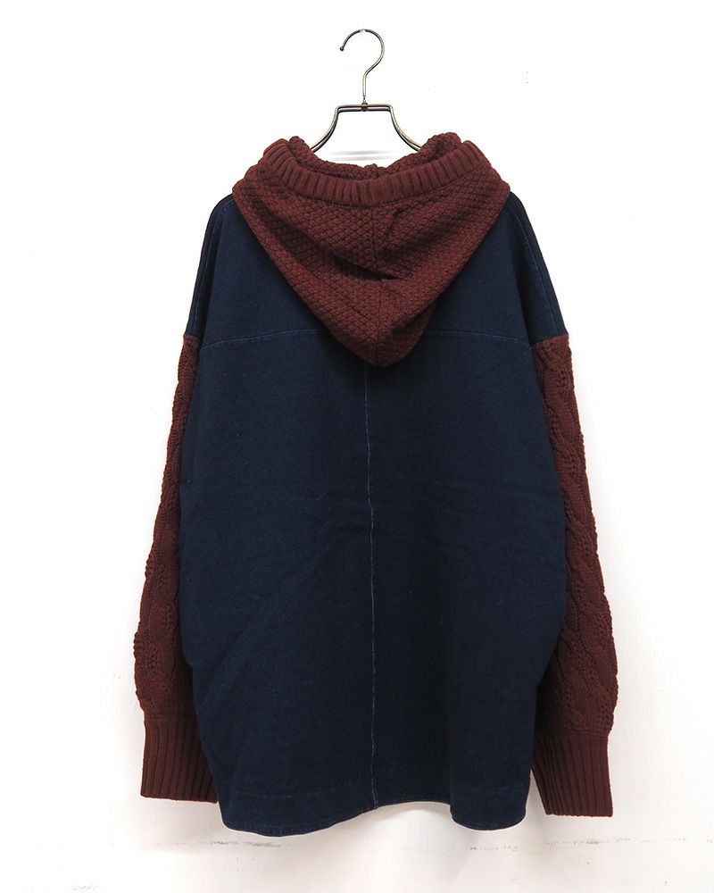 KRIFF MAYER デニムドッキングニットパーカー